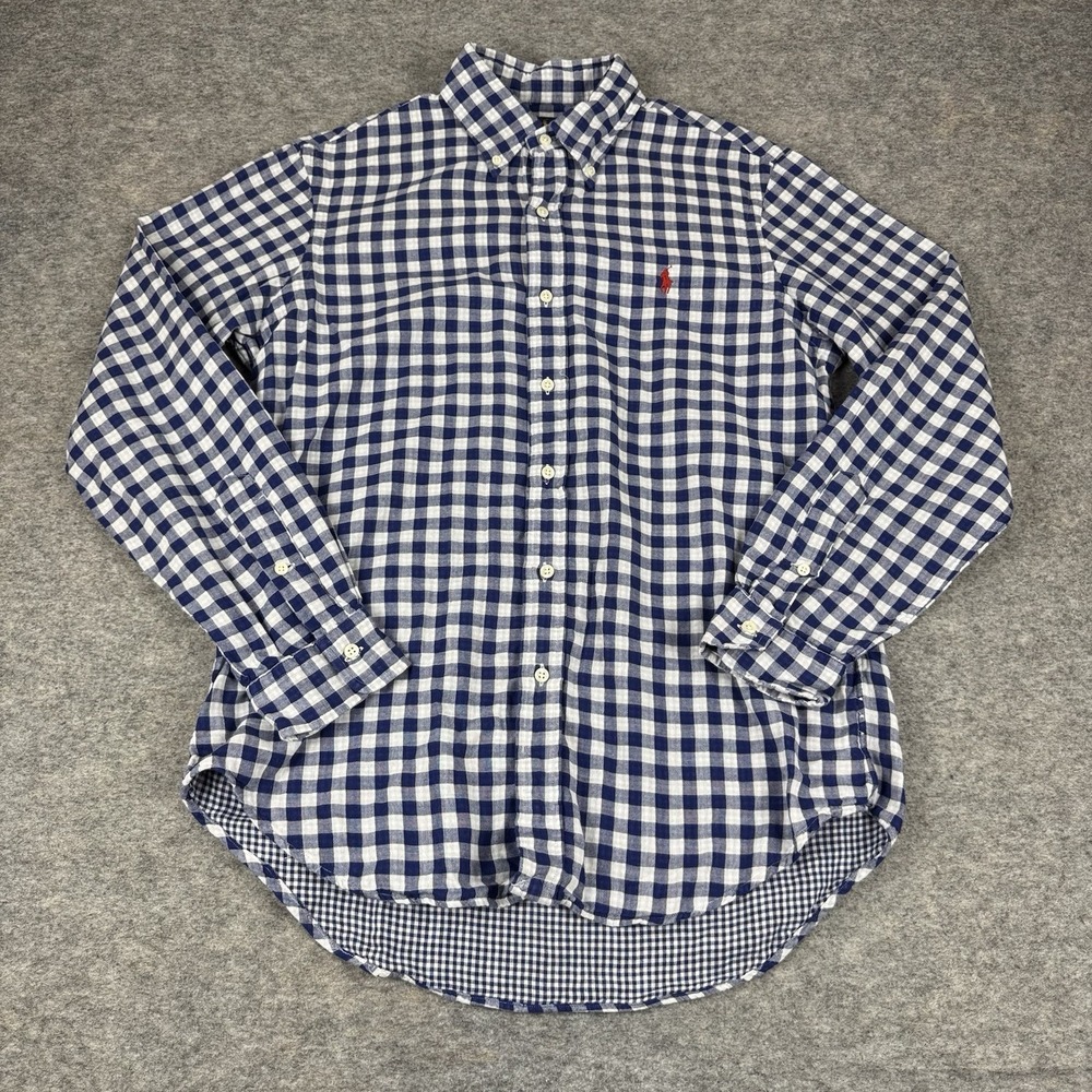 Ralph Lauren Button Down Shirt Long Sleeve‎ Double Faced Lined Mens Medium M